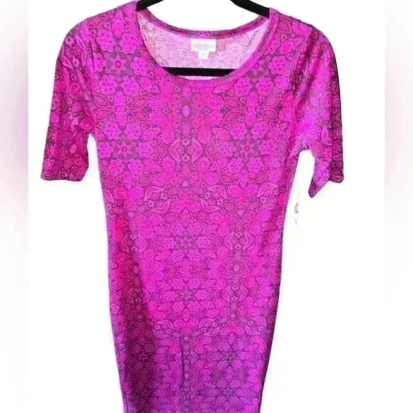 Lularoe XS grey & Fuchsia abstract floral Julia pencil dress. NWT . So pretty! - Picture 1 of 8